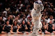 The Georgetown mascot dances during the second round of the Big East NCAA college basketball co ...