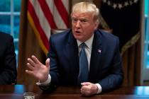 President Donald Trump speaks during a roundtable with governors on government regulations in t ...