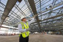 Terry Miller, owner representative with Cordell Corporation, points out features of the new exp ...