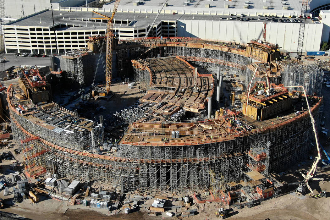 Msg Sphere Construction In Las Vegas Reaches 65 Foot Level Las