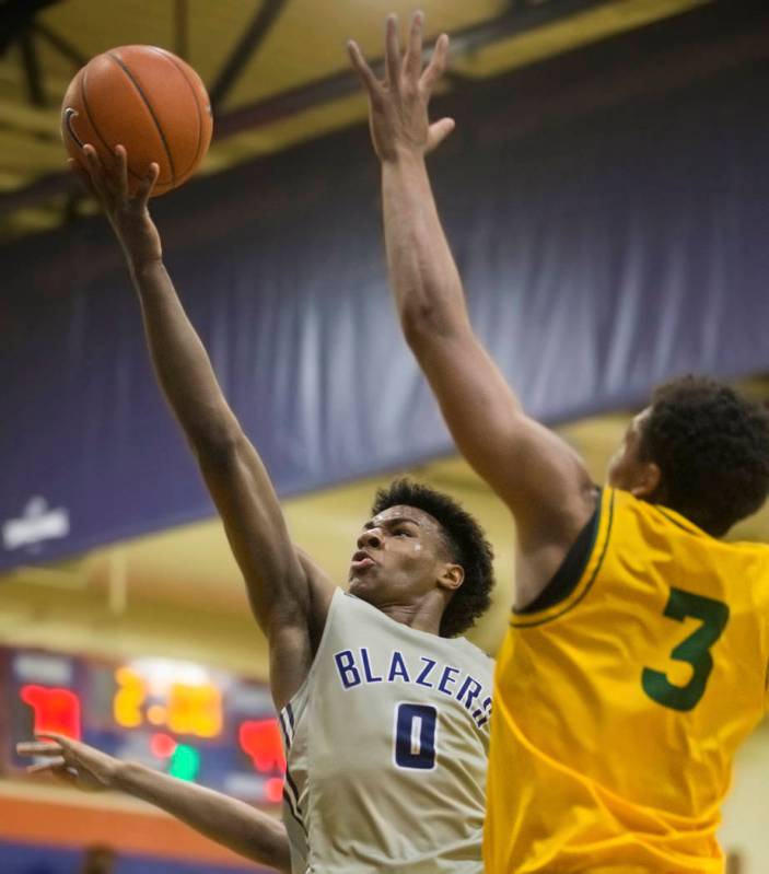 Sierra Canyon freshman guard Bronny James (0), son of Los Angeles Lakers star forward LeBron Ja ...