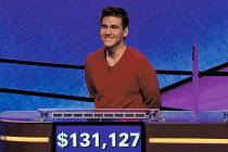 This image made from video aired on "Jeopardy!" on Wednesday, April 17, 2019, and pro ...