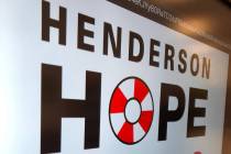 A sign for "Henderson Hope Squad” is pictured during a kick-off event Dec. 9 at Miller Middle ...