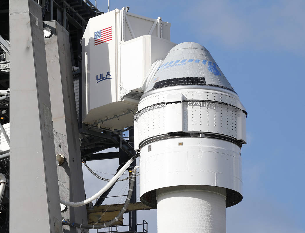 Boeing's first Starliner spacecraft on top of a United Launch Alliance Atlas 5 rocket that will ...