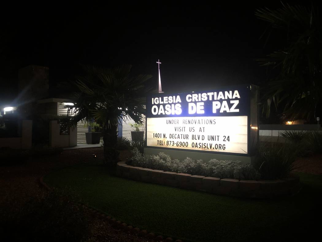 Outside of the Iglesia Cristiana Oasis de Paz church on Friday, December 20, 2019, where Bramwe ...