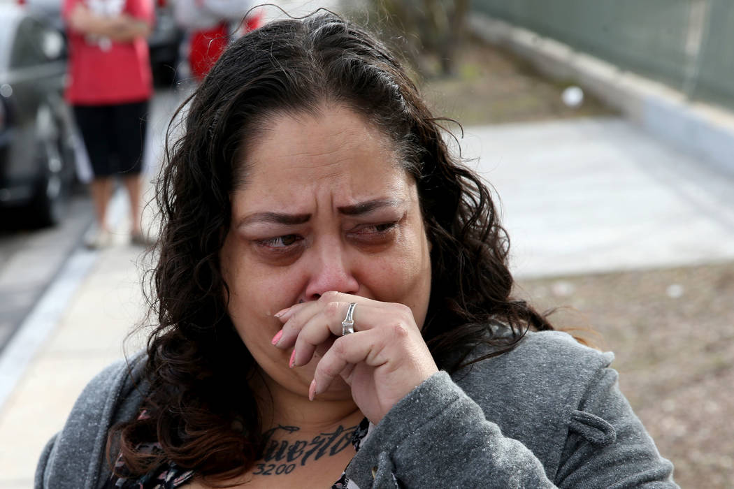 Alpine Motel Apartments co-owner Malinda Mier cries telling the story of her maintenance man wh ...