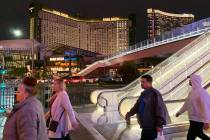 The 17th pedestrian bridge over the Las Vegas Strip opened to foot traffic Monday, Dec. 23, 201 ...