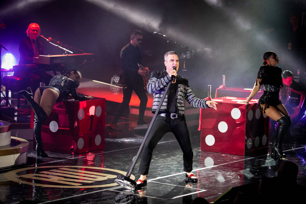 Robbie Williams debuts his residency, "Live In Las Vegas," at Encore Theater at Wynn Las Vegas ...