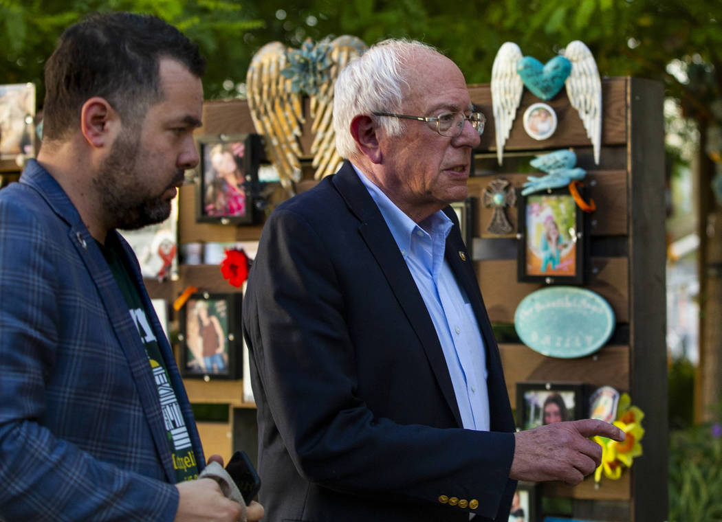 Democratic presidential candidate Sen. Bernie Sanders makes a visit the to the Las Vegas Healin ...