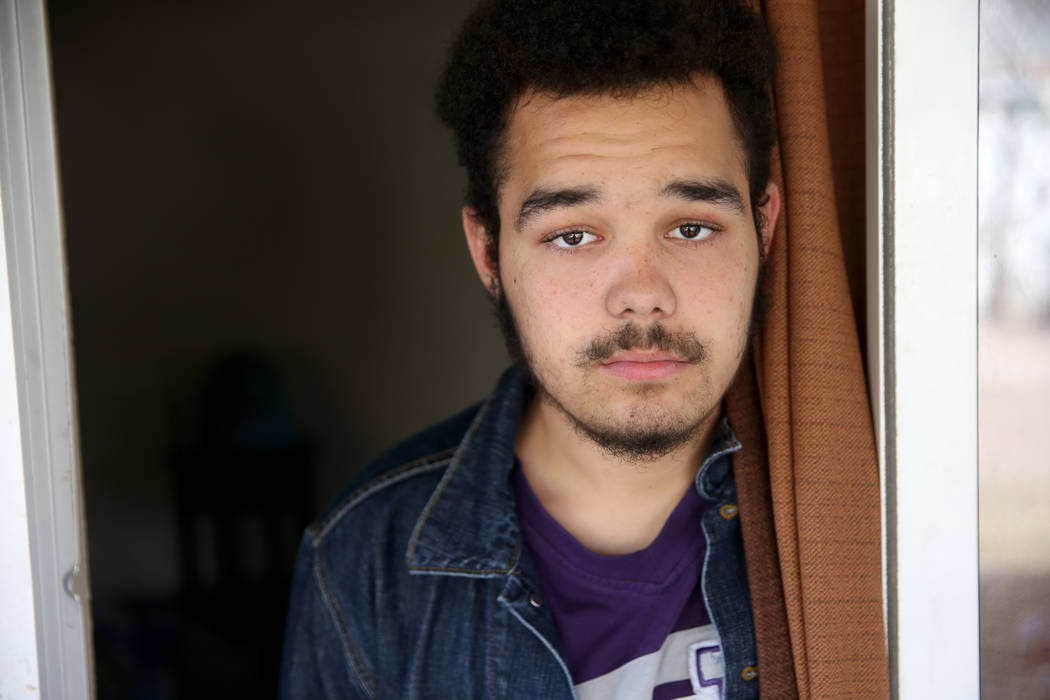 A fire at the Alpine Motel Apartments in downtown Las Vegas left Jeremy Gordon, 18, and his par ...