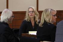 Las Vegas Justices of the Peace Melanie Andress-Tobiasson, center, and Amy Chelini, listen as a ...
