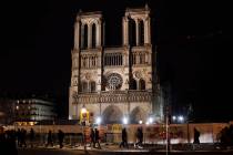 Notre Dame cathedral is pictured in Paris, Tuesday, Dec. 24, 2019. Notre Dame Cathedral is unab ...