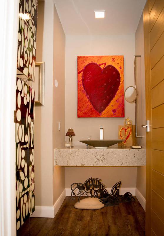 Artwork at the new entrance of the home. (Tonya Harvey Real Estate Millions)