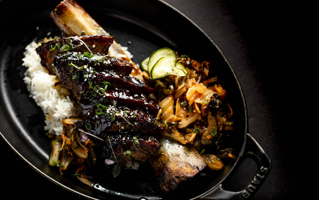 Korean Bone-In Short Rib is one of the offerings from the smoker at International Smoke in MGM ...