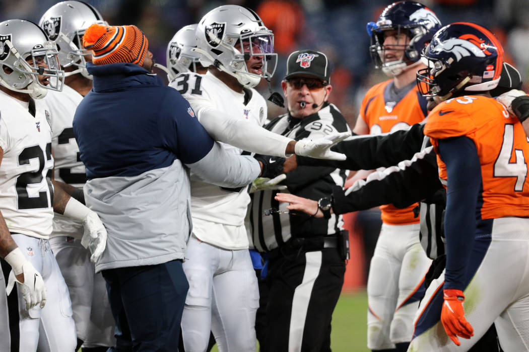 Oakland Raiders Oakland Raiders cornerback Isaiah Johnson (31), defensive back Keisean Nixon (2 ...
