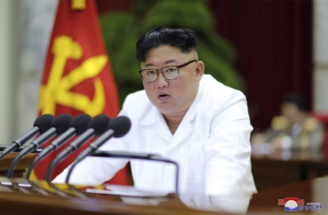 In this Sunday, Dec. 29, 2019, photo provided Monday, Dec. 30, by the North Korean government, ...