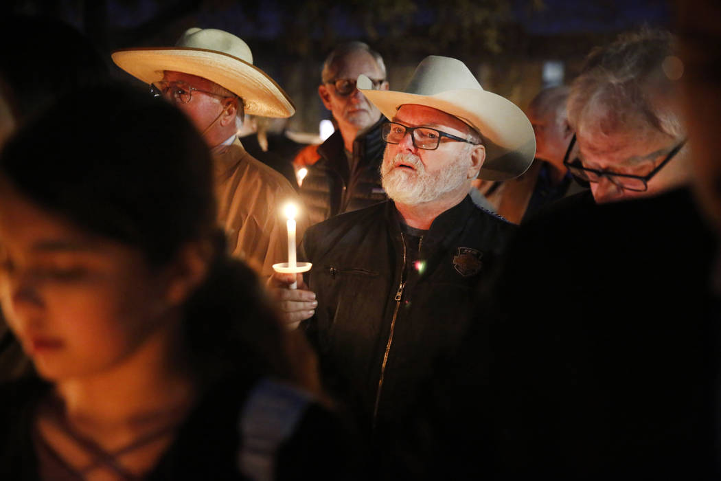 Stephen Willeford, center, who confronted and exchanged gunfire with the Sutherland Springs chu ...