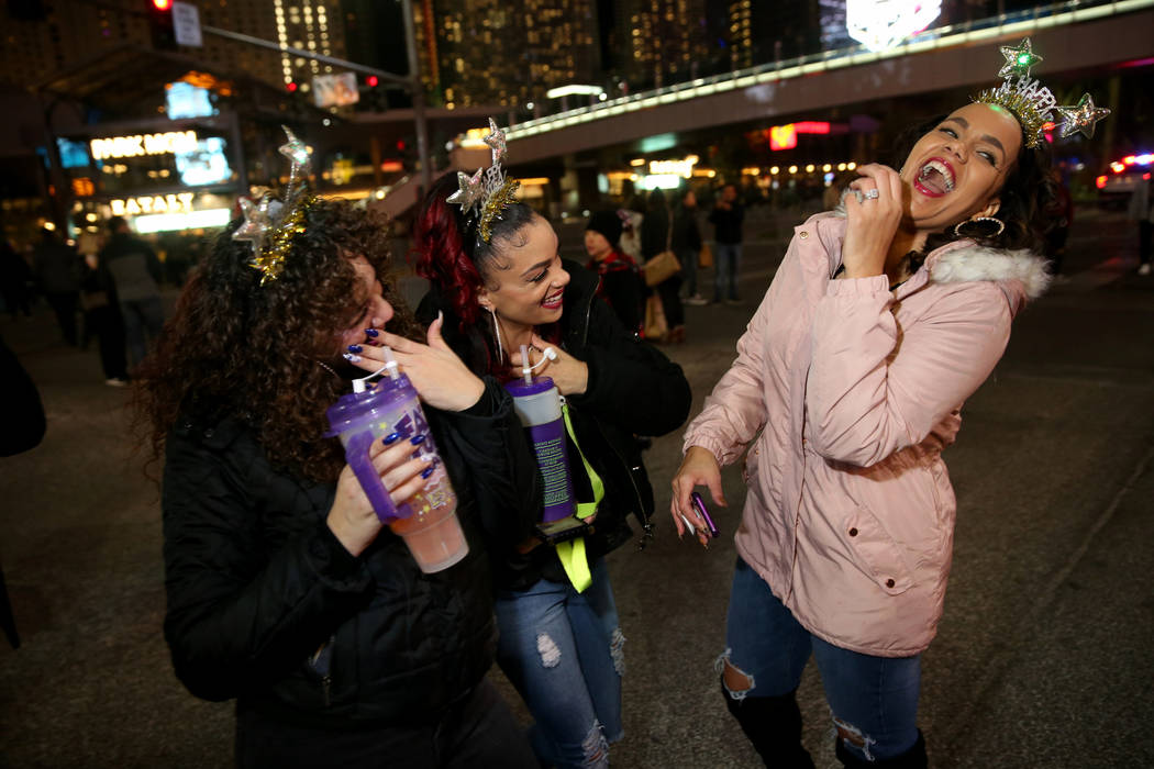 Jennifer Gonzalez of New York, from left, Laticia Clinton of Las Vegas and Danielle Porter of S ...