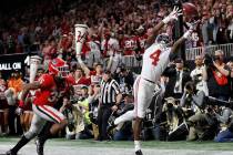 Alabama's Jerry Jeudy can't catch a pass in the end zone during the second half of the NCAA col ...