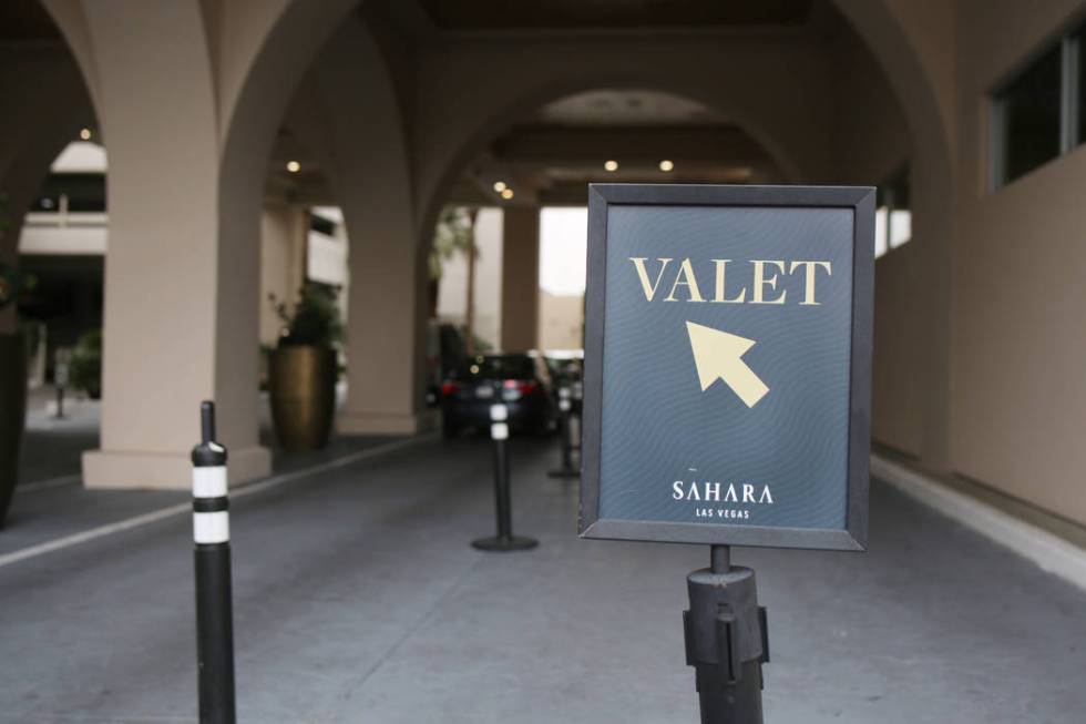 Free valet parking available at the Sahara Las Vegas on Friday, Dec. 20, 2019 in Las Vegas. Eli ...