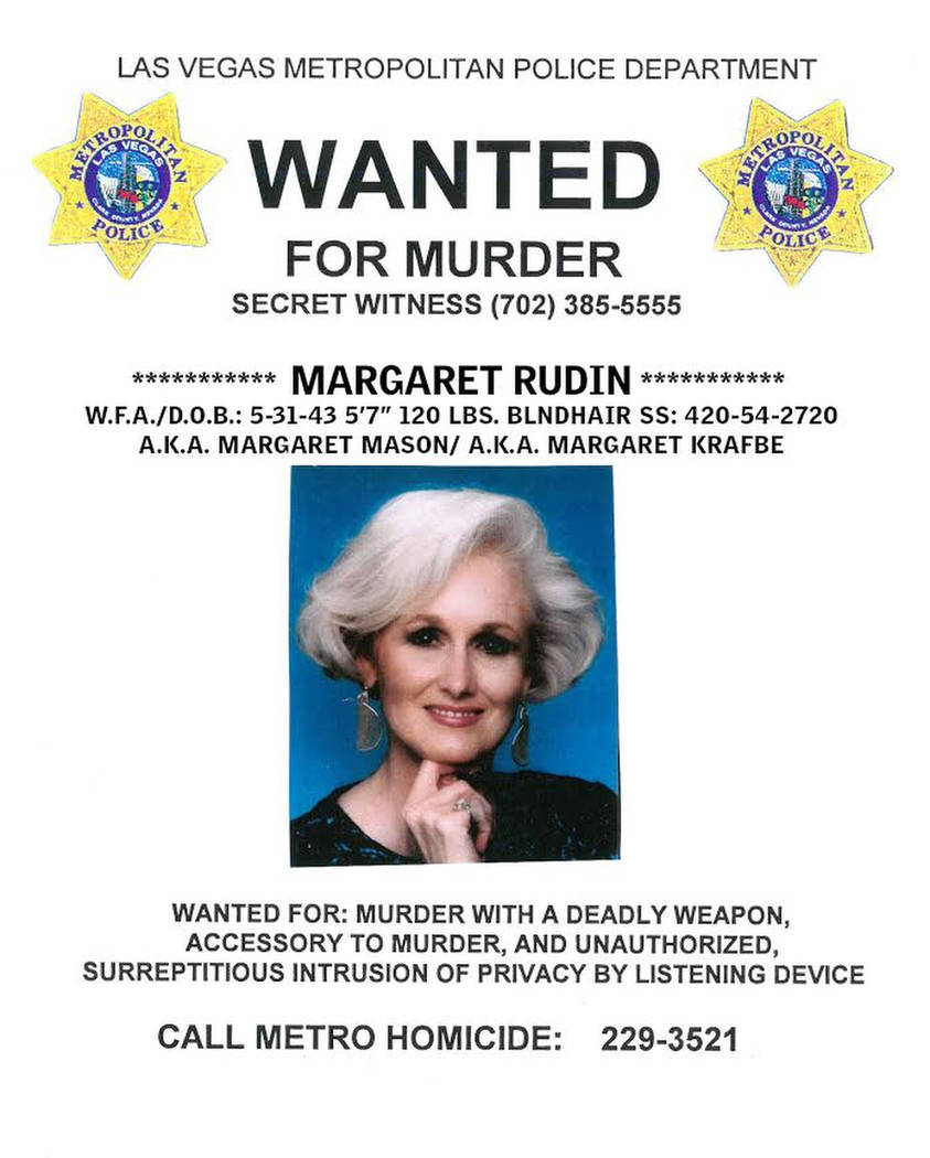 Margaret Rudin wanted poster. (Review-Journal File Photo)