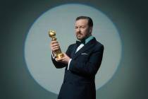 GOLDEN GLOBE AWARDS -- Season: 77 -- Pictured -- Ricky Gervais, Host-- (Photo by: Todd Antony/NBC)