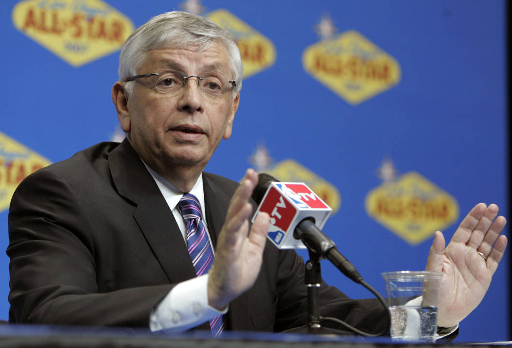 National Basketball Association commissioner David Stern addresses the state of the NBA at a ne ...