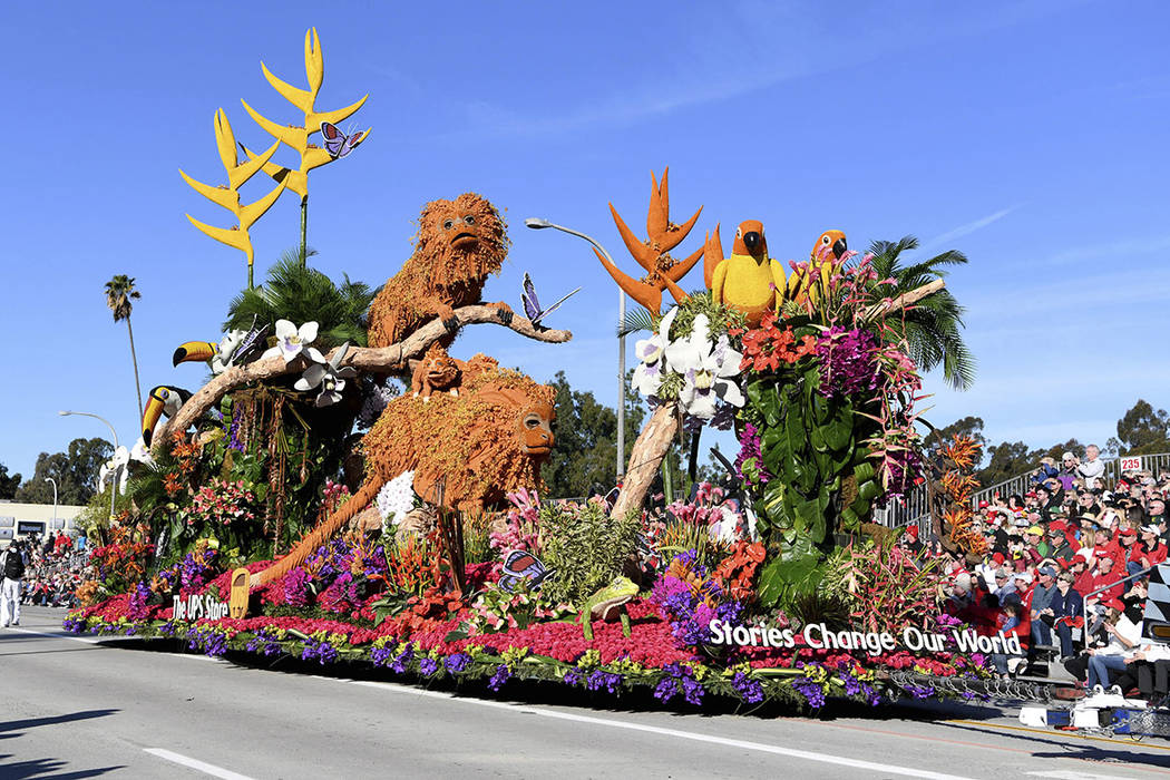 The UPS Store, Inc. float wins the Sweepstakes Award at the 131st Rose Parade in Pasadena, Cali ...