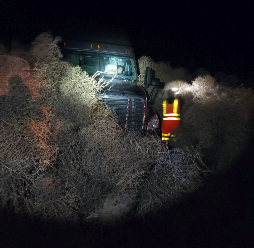 In this image taken Tuesday evening, Dec. 31, 2019, and provided by the Washington State Patrol ...
