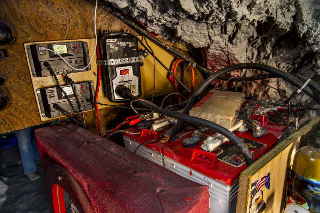 (L.E. Baskow/Las Vegas Review-Journal) Batteries charged by solar panels outside are then inver ...