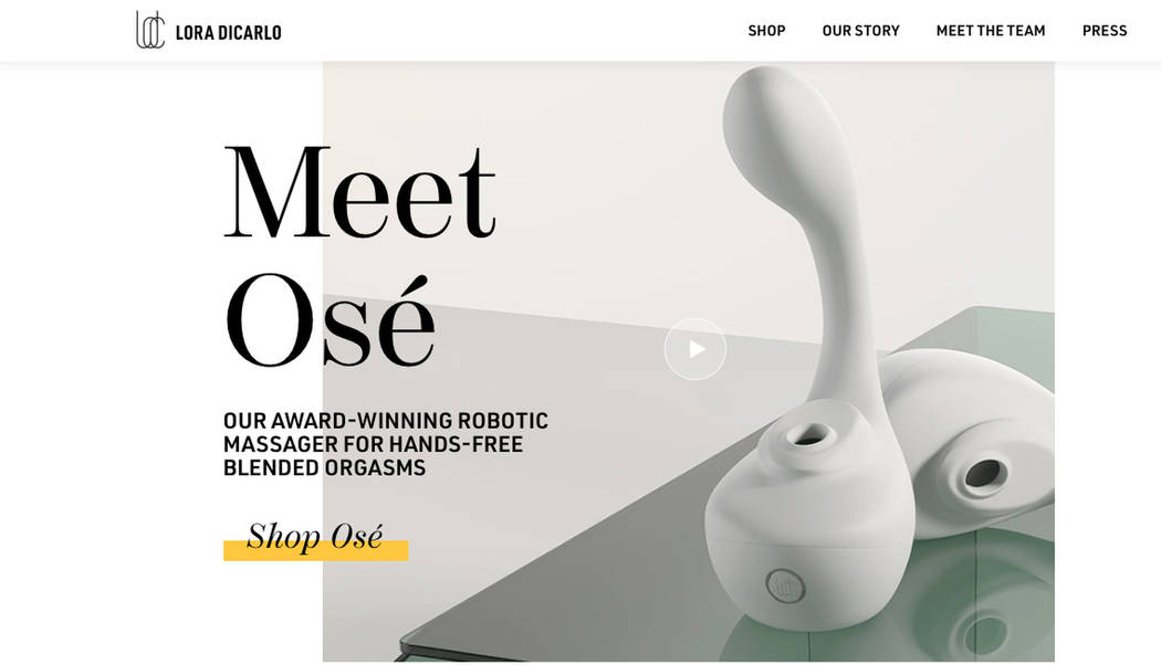 Screen grab of Lora DiCarlo's website