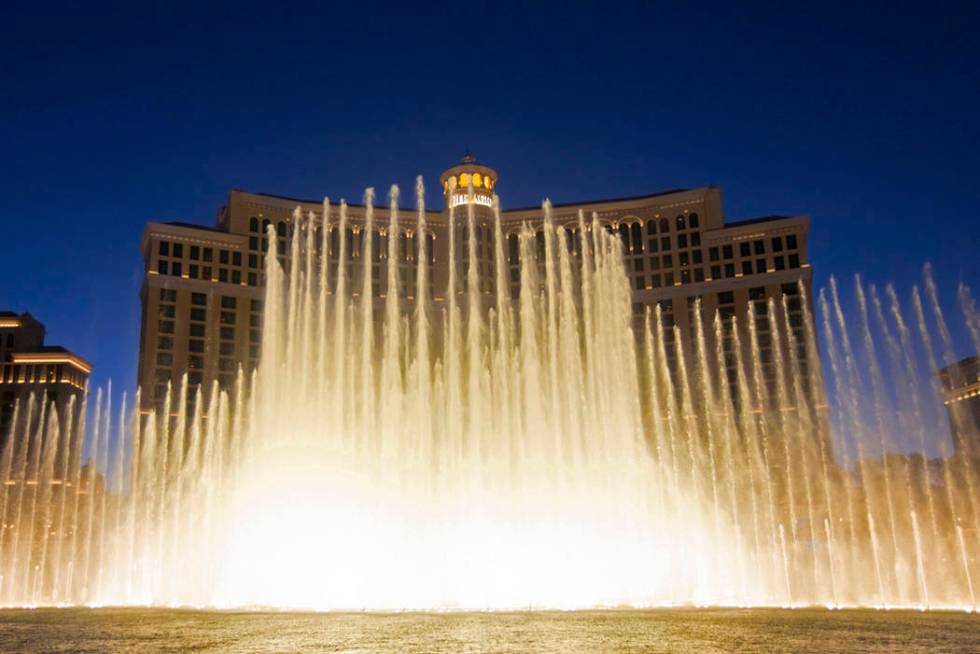 The Fountains of Bellagio show on Tuesday, Oct. 9, 2018, at Bellagio, in Las Vegas. (Benjamin H ...