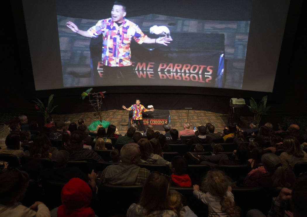 Clint Carvalho and his Extreme Parrots show at Springs Preserve on Saturday, Jan. 4, 2020, in L ...