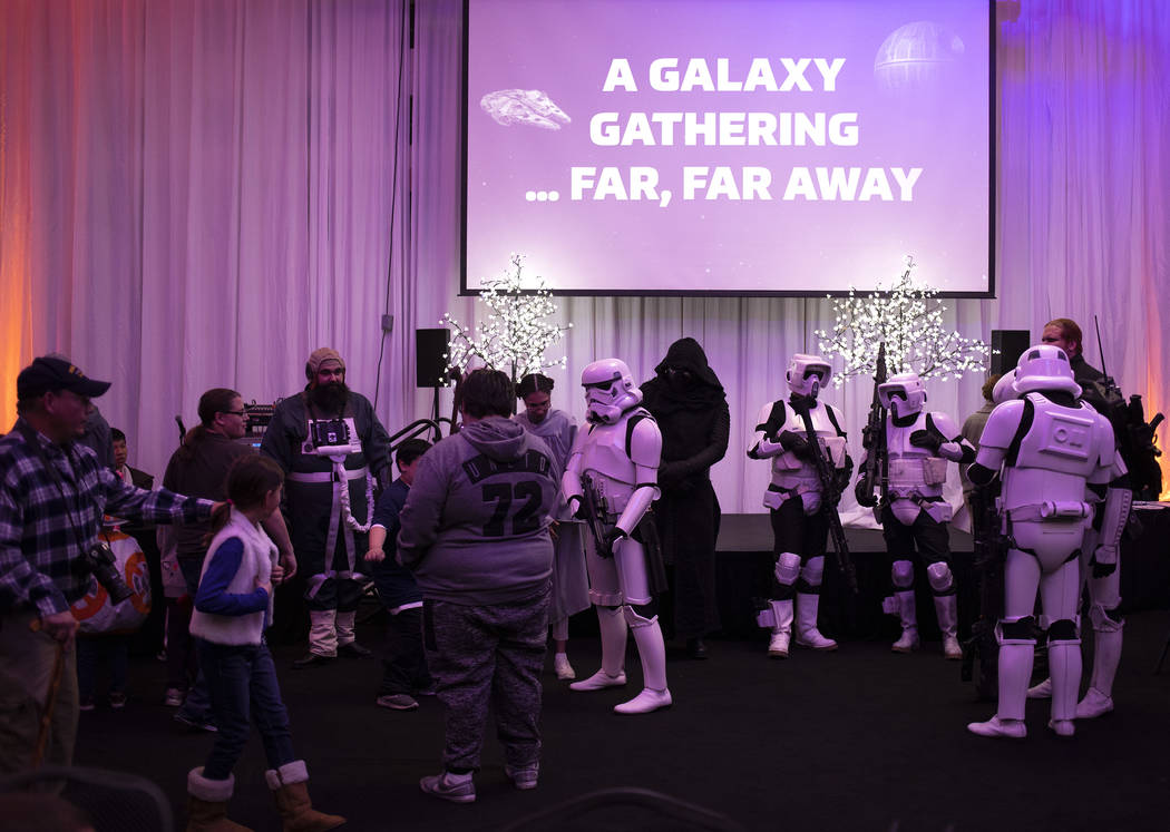 Storm Troopers roam the Galaxy Gathering at Opportunity Village on Saturday, Jan. 4, 2020, in L ...