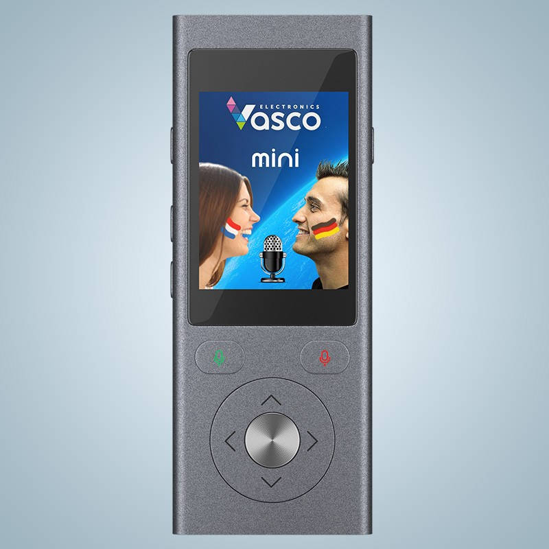 The Vasco Mini 2 translator from Vasco Electronics of Krakow, Poland, was shown at a booth at t ...