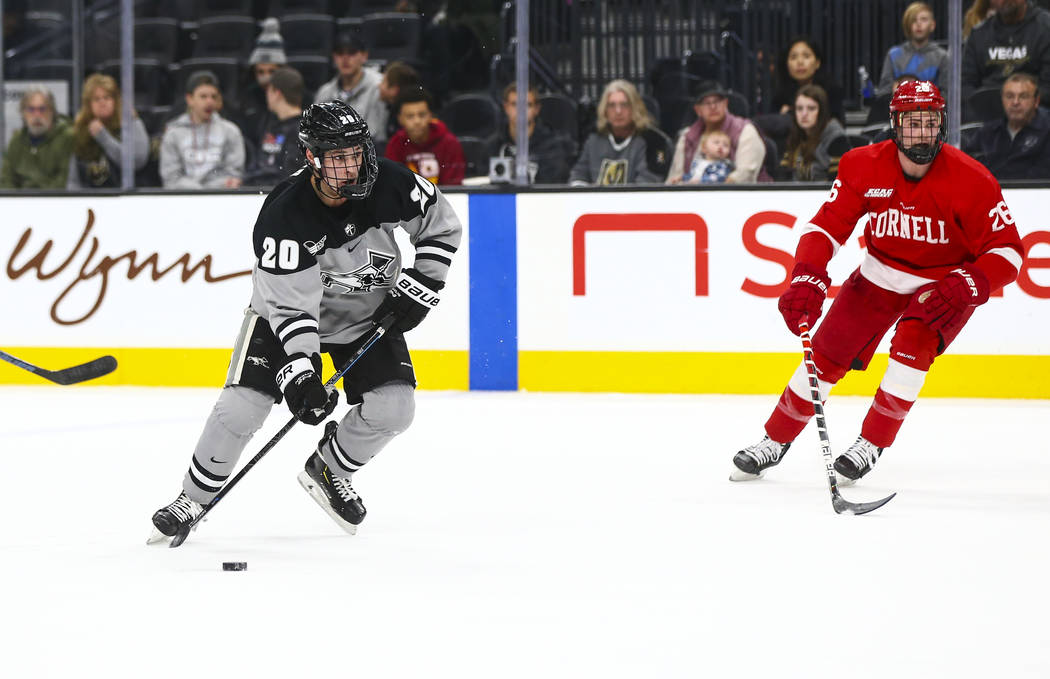 Providence Friars' Parker Ford (20) looks to shoot against Cornell during the first period of t ...