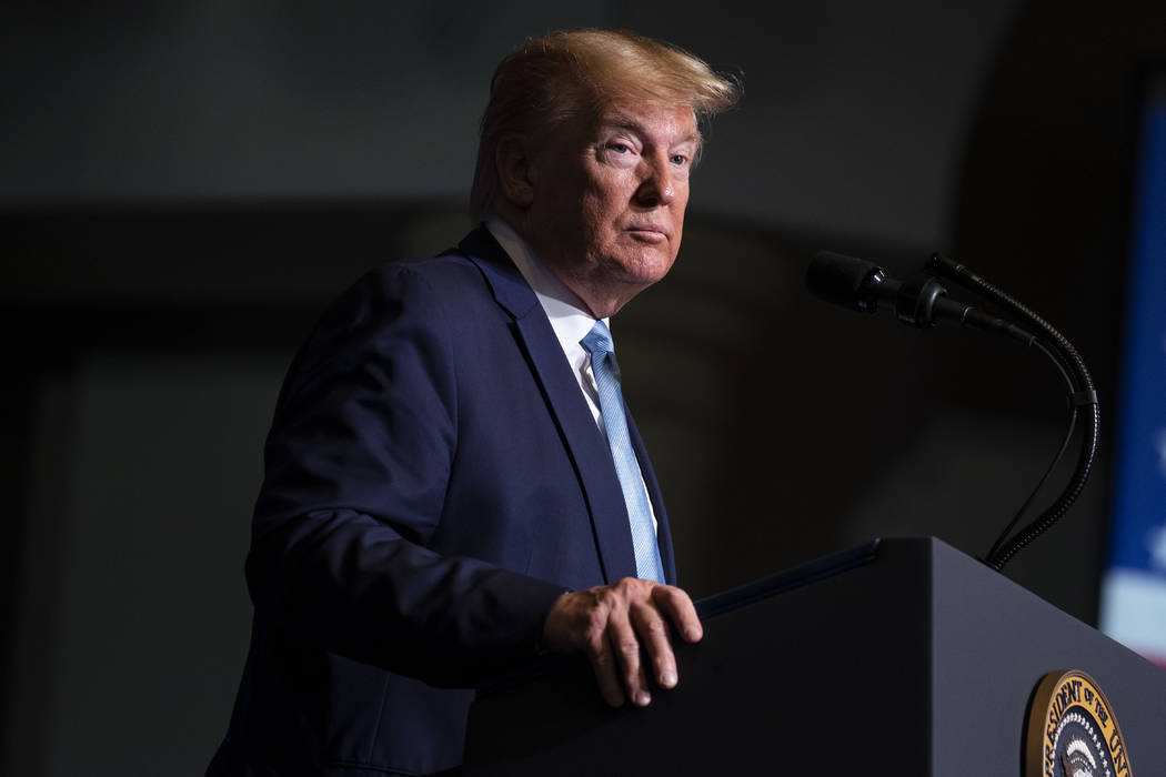 President Donald Trump speaks during an "Evangelicals for Trump Coalition Launch" at ...
