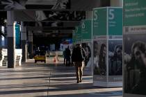 Set up for CES continues at the Las Vegas Convention Center on Sunday, Jan. 5, 2020, in Las Veg ...