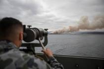 In this photo provided by the Australian Department of Defence on Jan. 6, 2020, Seaman Boatswai ...