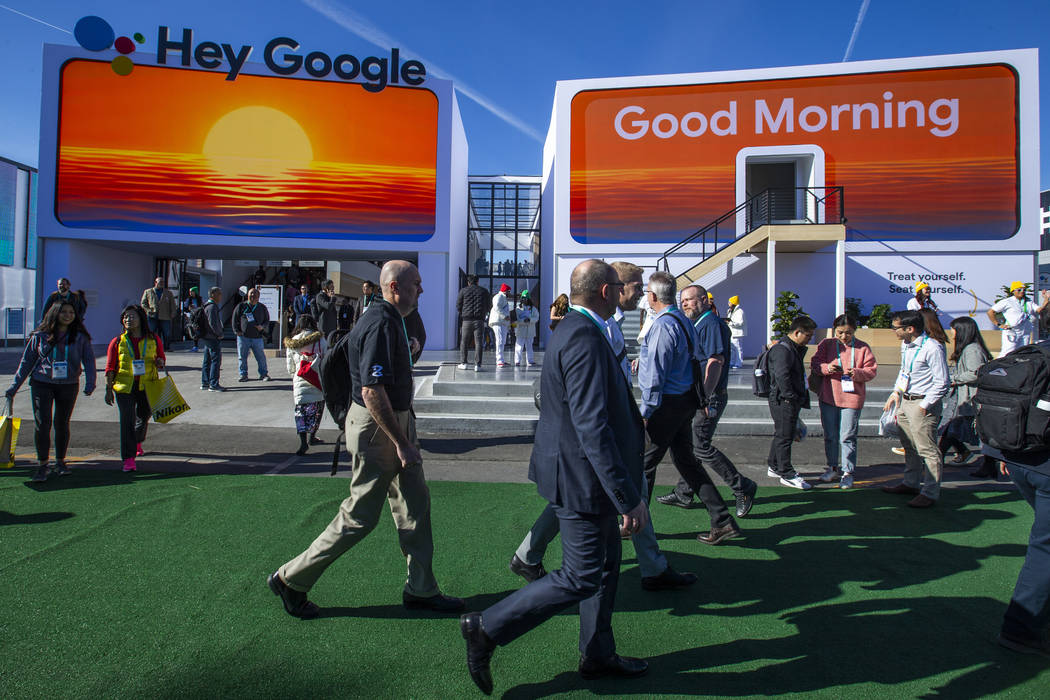 The Google display center on the central plaza is in full swing during CES Day 1 in Central Hal ...
