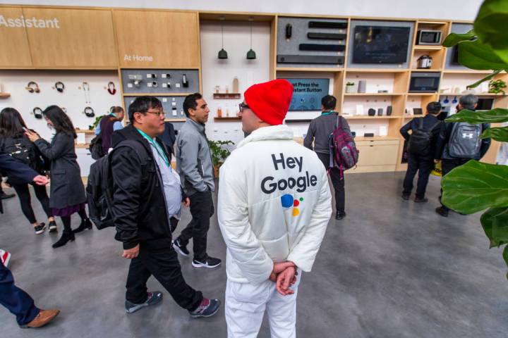 The Google display center on the central plaza is in full swing during CES Day 1 in Central Hal ...