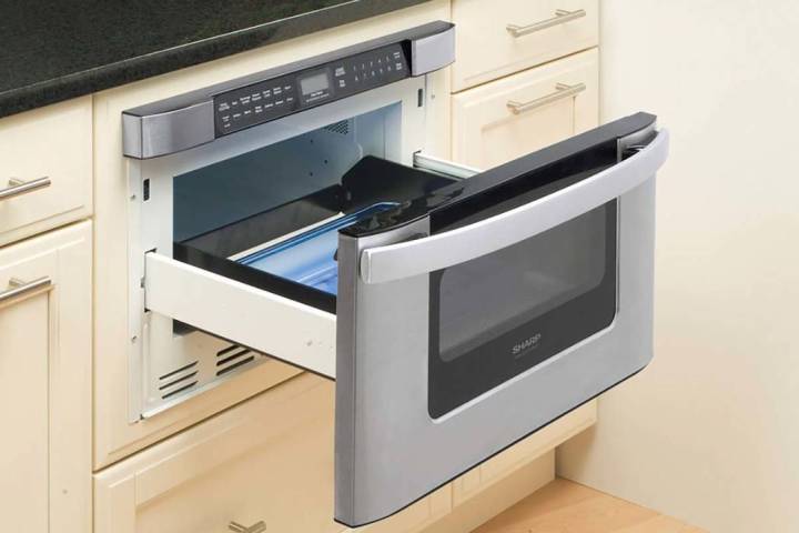 Sharp's 24-inch 1,000-watt Microwave Drawer has 11 sensor options and space for a 9-by-13-inch ...