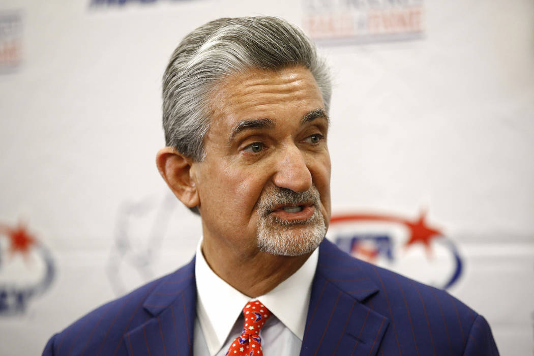 Washington Capitals team owner Ted Leonsis speaks with members of the press before accepting th ...