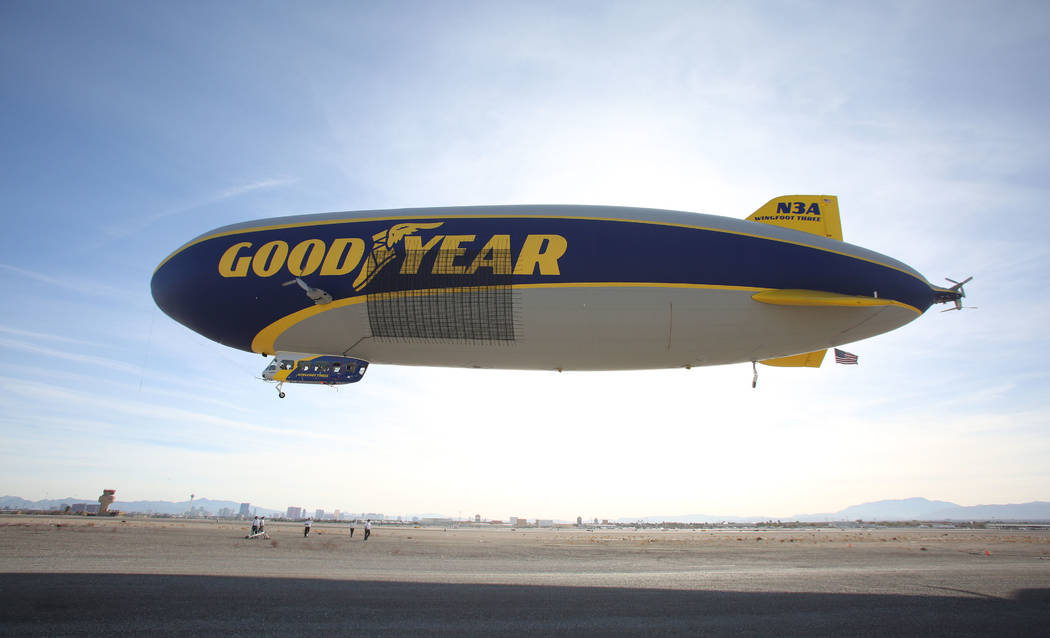Goodyear Blimp flies over Las Vegas during CES 2020 | VIDEO | Las Vegas