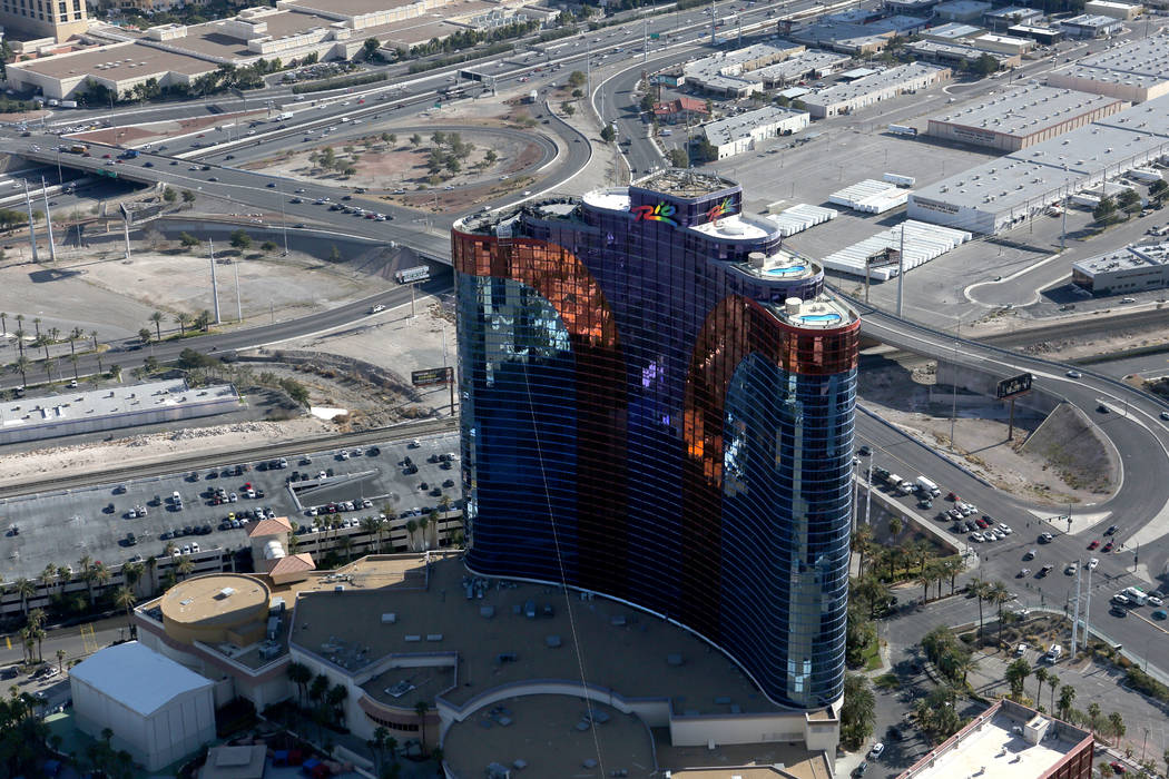 An aerial view of the Rio All-Suite Hotel and Casino from the Goodyear blimp on Tuesday, Januar ...