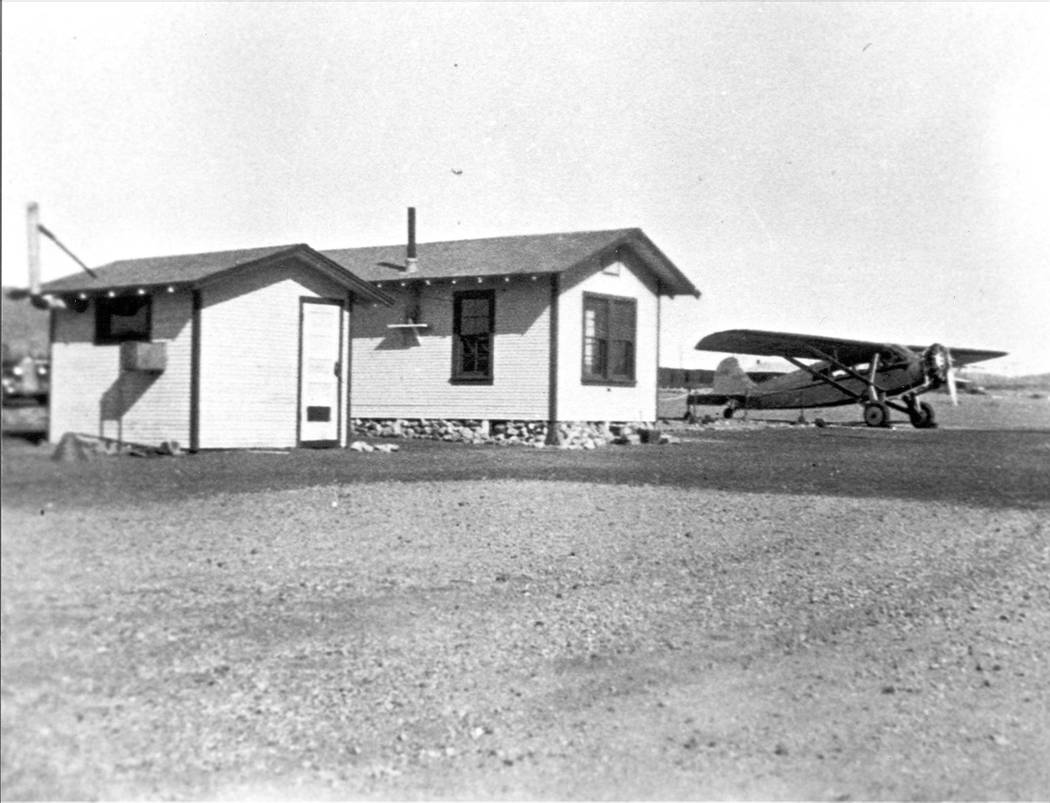 Grand Canyon Airlines' ticket building is pictured in the 1930s. (Courtesy of Clark County Museum)
