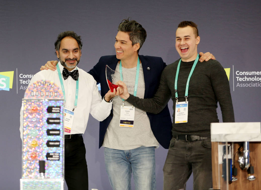 Founder and CEO of MedLion Dr. Samir Qamar, left, vice president of product for Waverly Labs Se ...