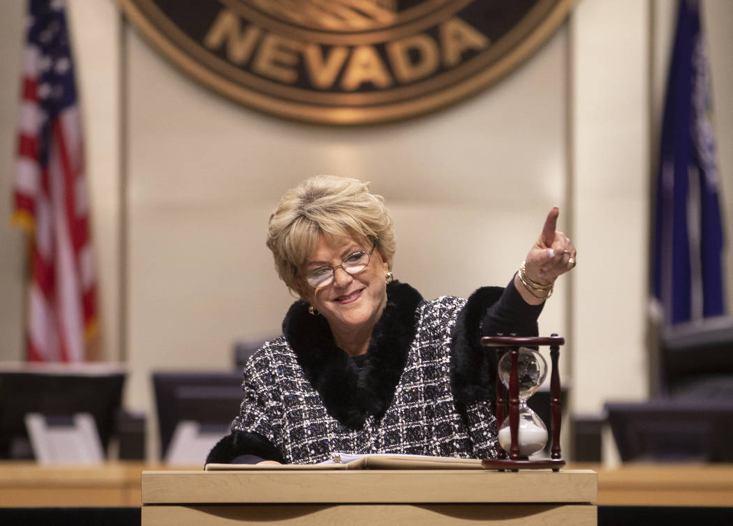 Las Vegas Mayor Carolyn Goodman delivers the annual State of the City address on Thursday, Jan. ...