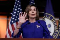 Speaker of the House Nancy Pelosi, D-Calif., meets with reporters following escalation of tensi ...