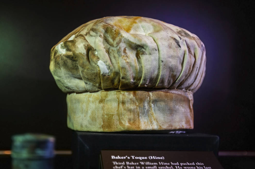 A chef's hat owned by William Hine, a baker on the Titanic, on Thursday, Jan. 9, 2020, at Titan ...